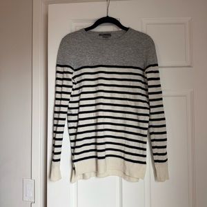 VINCE Wool Cashmere Blend Striped Pullover Crewneck Sweater